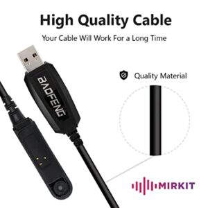 MIRKIT Original Baofeng USB Programming Cable for Baofeng UV-9R BF-9700 A-58 UV-XR UV-5S GT-3WP Plus Handheld ham Radio transceiver Uportable Ham Handheld CB Radio USA Warranty