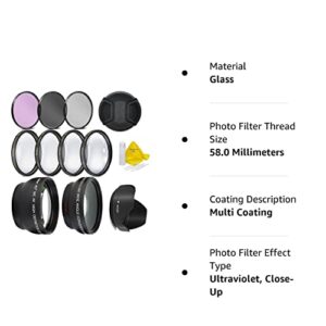 Ultimate Lens Kit for Rebel T3, T5, T5i, T6, T6i, T7i, EOS 80D, EOS 77D Cameras with EF-S 18-55mm is II STM Lens - Includes: 7pc 58mm Filter Set + 58mm Lens + Top Knotch kit