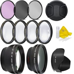 ultimate lens kit for rebel t3, t5, t5i, t6, t6i, t7i, eos 80d, eos 77d cameras with ef-s 18-55mm is ii stm lens – includes: 7pc 58mm filter set + 58mm lens + top knotch kit