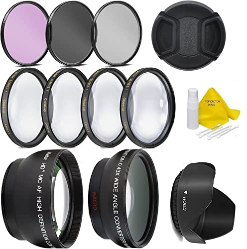 Ultimate Lens Kit for Rebel T3, T5, T5i, T6, T6i, T7i, EOS 80D, EOS 77D Cameras with EF-S 18-55mm is II STM Lens - Includes: 7pc 58mm Filter Set + 58mm Lens + Top Knotch kit