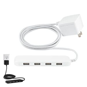 ultrapro ge wall charger, usb-a ports, 6 ft cord, charging station for multiple devices, white, 44139
