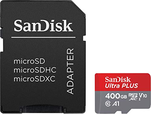 SanDisk 400GB Ultra MicroSDXC UHS-I Memory Card with Adapter - 100MB/s, C10, U1, Full HD, A1, Micro SD Card - SDSQUAR-400G-GN6MA