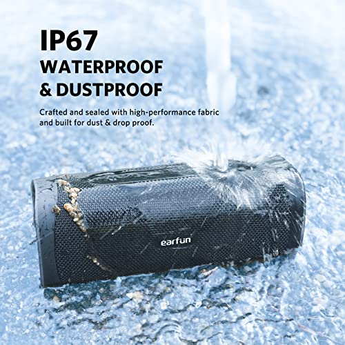 EarFun Bluetooth Speaker, UBOOM L Portable Speaker 28W Loud Stereo Sound, Rich Bass, IP67 Waterproof & Dustproof, Dual Pairing, Built-in Mic, Low Latency, Wireless Speaker for Party, Indoor & Outdoor