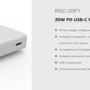 USB C Charger, 20W Fast Type C Charger with PD 3.0, Durable USB Wall Charger Block, Compact Power Adapter for Majority of Mobile Phone Models