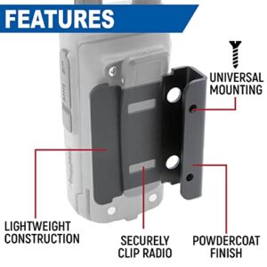 Rugged Single Side Radio Mount for V3 RH5R RDH R1 GMR2 and Baofeng – Features Universal Design Lightweight and Hardware Included