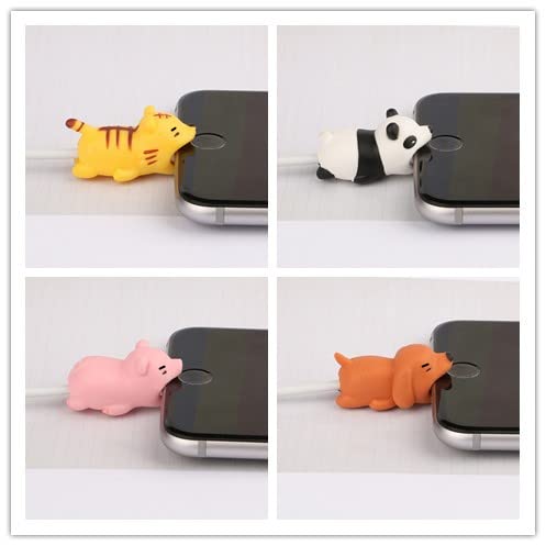 Animal Mobile Phone Charger Cable Protector,12 USB Charger Protective Covers,Suitable for iPhone, IPad, Android, Samsung, Plastic, PVC,Animal Bite