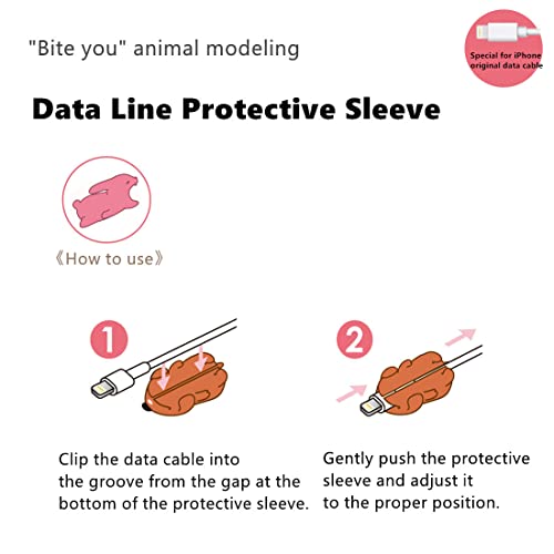 Animal Mobile Phone Charger Cable Protector,12 USB Charger Protective Covers,Suitable for iPhone, IPad, Android, Samsung, Plastic, PVC,Animal Bite