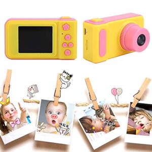 FECAMOS Camera Toy, Kids Digital Dual Camera HD Digital Video, for Leisure and Entertainment for Boys or Girls for Kids(Pink (no Memory Card))