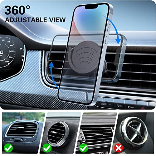 pop-tech Air Vent Phone Holder for Socket Mount, 360° Rotation Vent Clip Car Mount Silicone with Adjustable Switch Lock for Collapsible Grip/GPS Navigation & 3M Sticky Adhesive for Expanding Stand