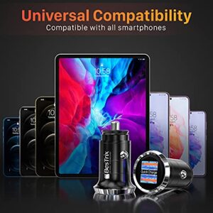 Bestrix Car Charger, Dual Port USB Quick Charge 4.0, 5A/30W Fast Charging, Car USB Charger Adapter, Compatible with Any iPhone/iPad/Samsung Galaxy S10 S9 S8 S7 S6 Note LG Nexus