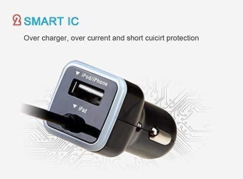 iPhone Car Charger, [Apple MFI Certified] Car Charger for iPhone 14, 13, 12, 11, X, XR, XS, Pro, 8 Plus, 7 Plus, Pro Max, iPad Pro, Air 4, Mini with Extra USB Port