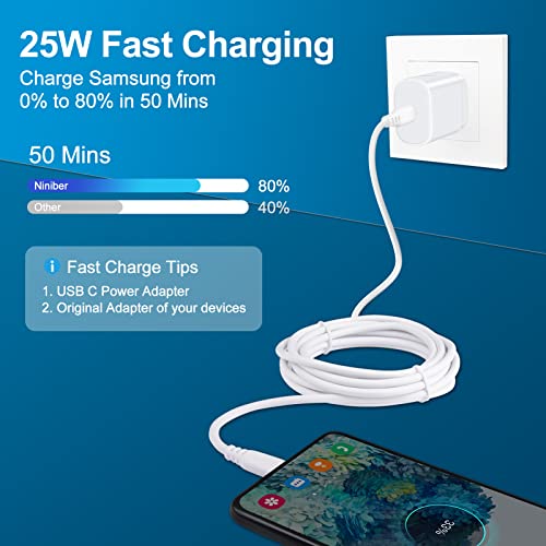 25W Super Fast Type C Charger Block Samsung C Charger Cable Cord Phone Charger Android Fast Charging for Samsung Galaxy A13 A53 5G A03S A02S A12 A11 A42 A32 A73 S22 S21 FE S20 A14 5G Pixel 6,Moto G