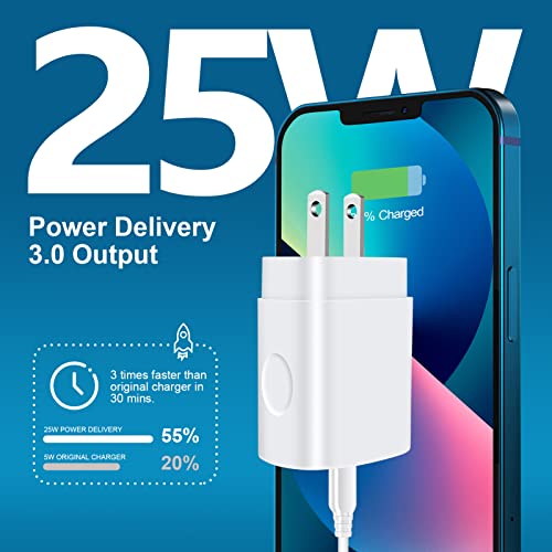 25W Super Fast Type C Charger Block Samsung C Charger Cable Cord Phone Charger Android Fast Charging for Samsung Galaxy A13 A53 5G A03S A02S A12 A11 A42 A32 A73 S22 S21 FE S20 A14 5G Pixel 6,Moto G