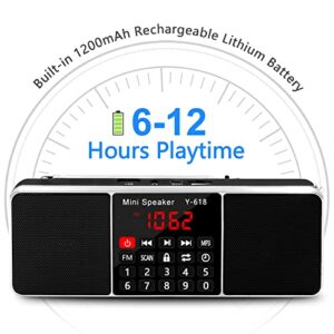 LEFON Multifunction Digital FM Radio Media Speaker MP3 Music Player Support TF Card USB Drive with LED Screen Display and Setting Timing Shutdown Function (Black)