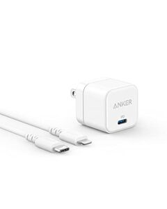 usb c charger, anker fast charger with foldable plug, powerport iii 20w cube charger with usb c to lightning cable for iphone 14/14 plus/14 pro/14 pro max/13, galaxy, ipad/ipad mini and more