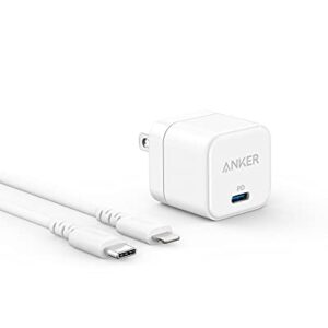 USB C Charger, Anker Fast Charger with Foldable Plug, PowerPort III 20W Cube Charger with USB C to Lightning Cable for iPhone 14/14 Plus/14 Pro/14 Pro Max/13, Galaxy, iPad/iPad Mini and More