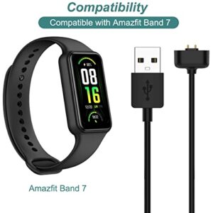 Kissmart Charger for Amazfit Band 7, Replacement USB Magnetic Charging Cable Cord Accessories for Amazfit Band 7 Fitness Tracker [2Pack - 3.3ft/1m] (2)