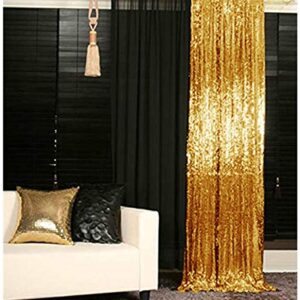 Sequin Backdrop 4x10ft Shiny Gold Sequin Curtains 2 Panels Glitter Backdrop Curtains for Parties Photography Background M0511