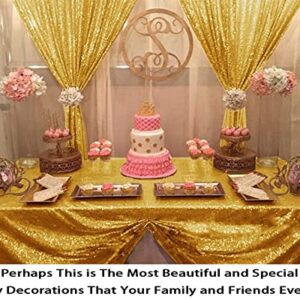 Sequin Backdrop 4x10ft Shiny Gold Sequin Curtains 2 Panels Glitter Backdrop Curtains for Parties Photography Background M0511