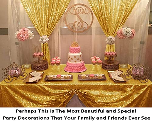 Sequin Backdrop 4x10ft Shiny Gold Sequin Curtains 2 Panels Glitter Backdrop Curtains for Parties Photography Background M0511