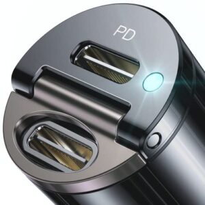 usb c car charger adapter, ainope 72w usb c car faster charger with mini and all-metal body, pd 36w & qc 36w type c car charger compatible with magsafe car mount, iphone 14/13/12, ipad pro, pps 25w