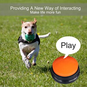 4 Color Voice Recording Button, Dog Buttons for Communication Pet Training Buzzer, 30 Second Record & Playback, Funny Gift for Study Office Home - 4 Color Packs