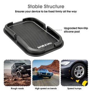 MASLEVAU Anti Slip Pad Phone Holder for Car, Reusable Anti Slip Dashboard Pad with Heat Resistant and Damage Free Sticky Silicone Pads for Sunglasses, Keys, Coins,Card and More (MAS02)