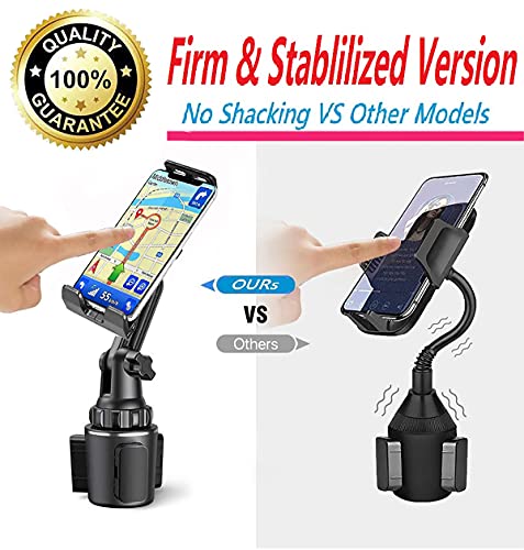 TECOTEC Universal 2 in 1 Car Cup Holder Tablet Mount, Upgraded 9" Long Neck Cup Holder iPad Holder for All Cellphones/Z Fold 3/2/Rugged Phones/Tablets up to 12.9"