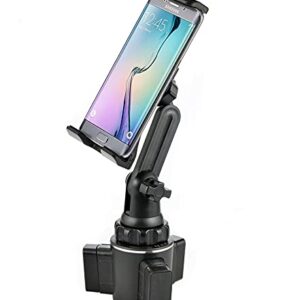 TECOTEC Universal 2 in 1 Car Cup Holder Tablet Mount, Upgraded 9" Long Neck Cup Holder iPad Holder for All Cellphones/Z Fold 3/2/Rugged Phones/Tablets up to 12.9"