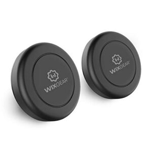 wixgear universal flat stick on (2 pack) dashboard magnetic car mount holder for cell phones and mini tablets with fast swift-snap technology – extra slim