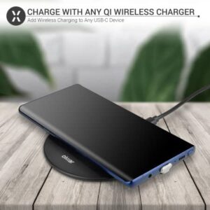 Olixar USB C Wireless Charging Adapter Compatible with Samsung Galaxy A32 5G - Ultra Thin Qi Wireless Charging Receiver - Case Friendly - Easy to Use