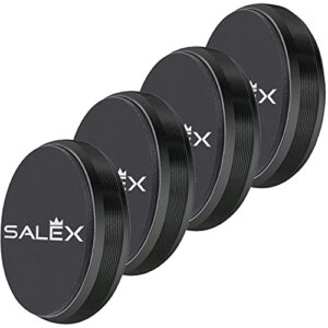 salex magnetic phone mount 4 pack. black flat cell phone holder for car dashboard, wall, truck. universal stick on ipad wall magnet mount kit for tablets, smartphones. magnetic car mount for iphone