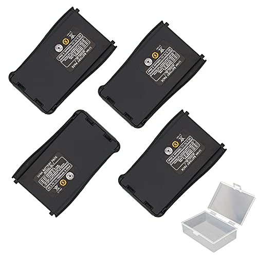 Rechargeable Walkie Talkies Battery Pack Replacement with Case - Original 1500 mAh Li-ion Battery for Baofeng BF-888S, Arcshell AR-5, Pxton PX-888S Walkie Talkie (4 Pack)