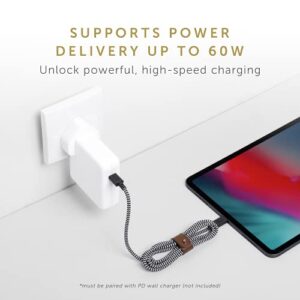 Native Union Type-C Belt Cable - USB-C to USB-C 4ft Ultra-Strong Charging Cable Compatible with iPad Pro 2018-21, iPad Air 5, Microsoft Surface Go 3, Google Pixel 6, Samsung Galaxy S22 (Cosmos)