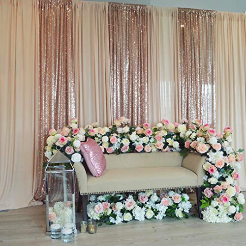 Sequin Backdrop 4 Packs 2ftx8ft Champagne Shimmer Baby Shower Curtains Wedding Party Background Drapes Photograph