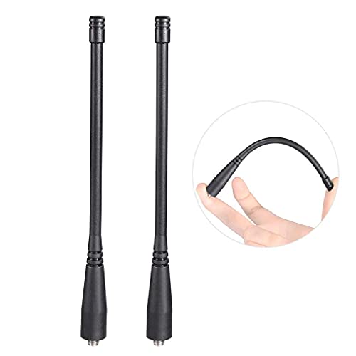 Bingfu Dual Band VHF UHF 136-174MHz 400-470MHz Ham Radio Antenna Handheld Two Way Radio Walkie Talkie SMA Female Soft Antenna 2-Pack for Kenwood Wouxun Baofeng BF-F8HP UV-5R UV-82 BF-888S GT-3 Radio