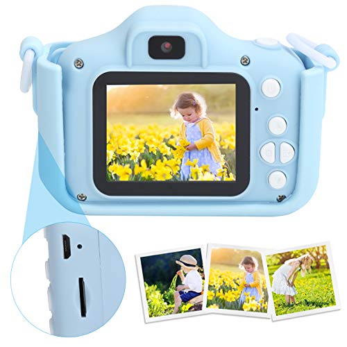 01 Kids Digital Camera, Playback Mini Puppy Pattern Continuous Shooting Children Video Digital Cameras, Toddlers Travel Use for Girls and Boys Birthday Gifts(Blue)