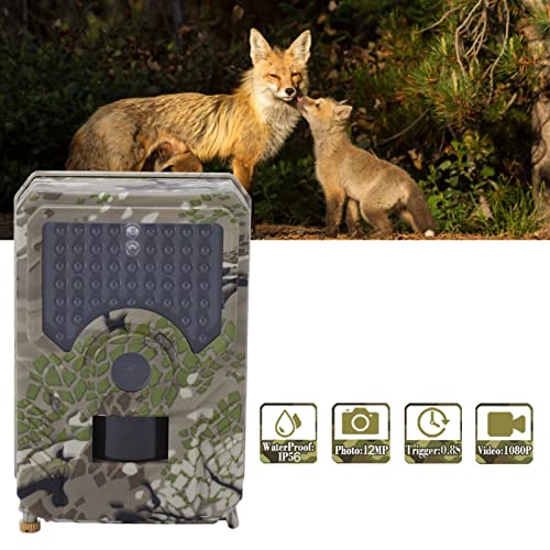 Aoutecen Trail Camera, 0.8s Photographing Sturdy Wildlife Camera IP56 Protection 12MP 1080P for Outdoor