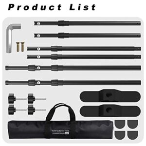 8'x8' Heavy Duty Backdrop Banner Stand,with Thicker Professional Large Telescopic Connecting Pipe,Fit Trade Show and Display Booth Exhibitor Background,with Carrying Bag（Black)