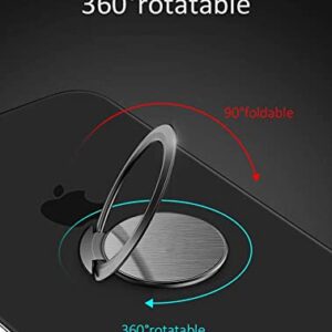 World's Slimmest Phone Ring Holder,Attom Tech Ultra Thin Cell Phone Ring Stand for Magnetic Car Mount Hook - Compatible for iPhone X 8 7 Plus 6S 6 5s 5 SE,Galaxy S8 S7 S6 Edge,Note 8 5 (Black)