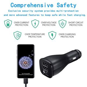 Samsung Fast USB C Dual-Port Car Charger with Type C Cable 5ft Compatible for Samsung Galaxy S22/S22+/S22 Ultra /S21/S21+/S20/S20+/S10/S10+/S10e/S9/S9+/S8/S8Plus/Edge/Active/Note 8/9/10/20