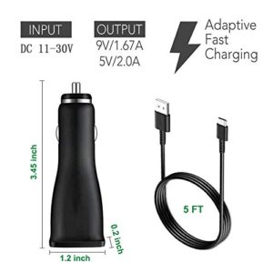 Samsung Fast USB C Dual-Port Car Charger with Type C Cable 5ft Compatible for Samsung Galaxy S22/S22+/S22 Ultra /S21/S21+/S20/S20+/S10/S10+/S10e/S9/S9+/S8/S8Plus/Edge/Active/Note 8/9/10/20