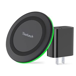 yootech wireless charger, 10w max wireless charging pad with quick adapter, compatible with iphone 14/14 plus/14 pro/14 pro max/13/13 mini/se 2022/12/11/x/8,samsung galaxy s22/s21/s20,airpods pro 2