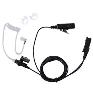 klykon 2-wire covert acoustic tube surveillance earpiece headset mic ptt kit for motorola xpr3500e xpr3000 xpr3300 xpr3300e xpr3500 two way radio walkie talkie