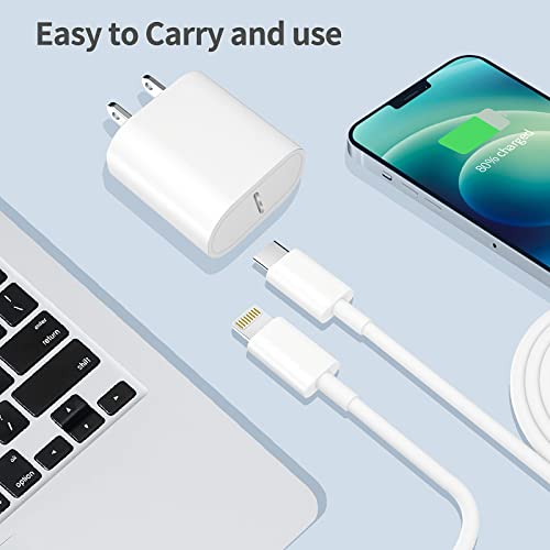 Phone 13 12 Fast Charger,MFi Certified 2-Pack 20W Type C Fast Charger Block with 6.6FT USB-C to Lightnin Cable Compatible with Phone 13/13 Pro/13 Mini/12/12 Pro/12 Pro Max/11/11 Pro/XS Max/XR/X/8Plus