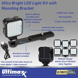 Ultimaxx Starter OM System OM-1 Mirrorless Camera Bundle (Body Only) - Includes: 2X 32GB Extreme Pro SDXC’s, Ultra-Bright LED Light Kit, Water-Resistant Gadget Bag, Cap Keeper & More (23pc Bundle)