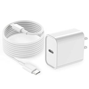 iphone fast charger, 10 ft long [apple mfi certified]usb c to lightning cable 10 foot cord with 20w type c wall charger block plug box power adapter compatible for iphone 14/13/12/11/pro/max/x/se/ipad