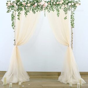 champagne tulle backdrop curtain for parties 10ft×8ft champagne sheer backdrop curtains drapes for baby shower wedding reception birthday party photoshoot backdrop decorations 2 panels