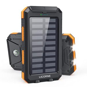 Solar Charger Power Bank Fast Charging - 30000mAh Portable Solar Phone Battery Panel Charger, QC3.0 Dual USB Port Battery Pack Charger Portable for All Cell Phones & Electronic Devices (Orange)