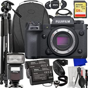 Ultimaxx Advanced FUJIFILM X-H2 Mirrorless Camera Bundle (Body Only) - Includes: 128GB Extreme Memory Card, 2X Spare Batteries, Universal Speedlite, Lightweight Tripod & Much More (25pc Bundle)